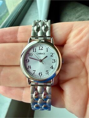 Women’s CARRIAGE By Timex Silver Tone Bracelet Wristwatch/ Works/ New Battery